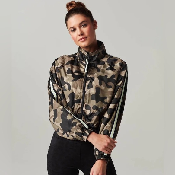 Blanc Noir Camo Cropped Bomber Jacket with side stripe Size M - Picture 12 of 15